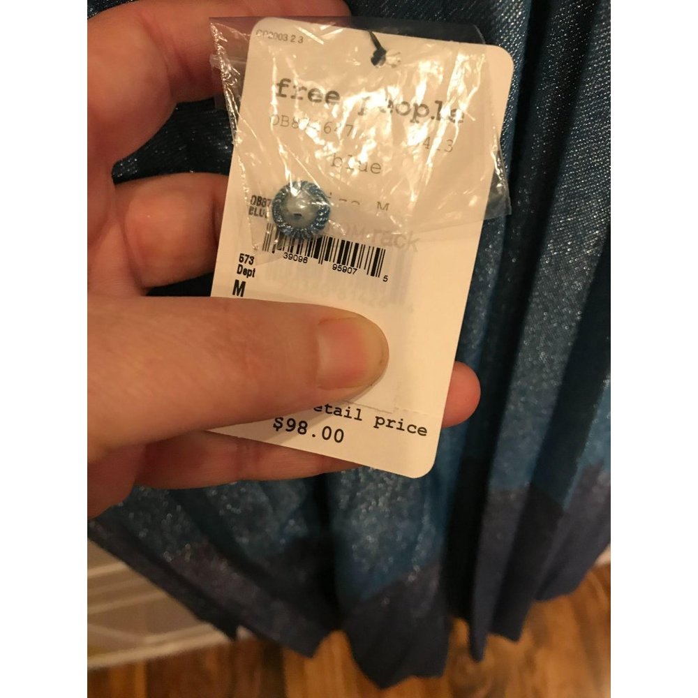 Free People Pleated Love Mini Dress blue purple sp - Picture 12 of 15